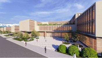 Xankəndi şəhərində yerləşən Qarabağ Universitetinin Mühəndislik fakültəsi binasının tikintisi